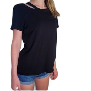 n:Philanthropy Womens Size S Black Zander Tee NWT Made USA Top Shirt T-Shirt New